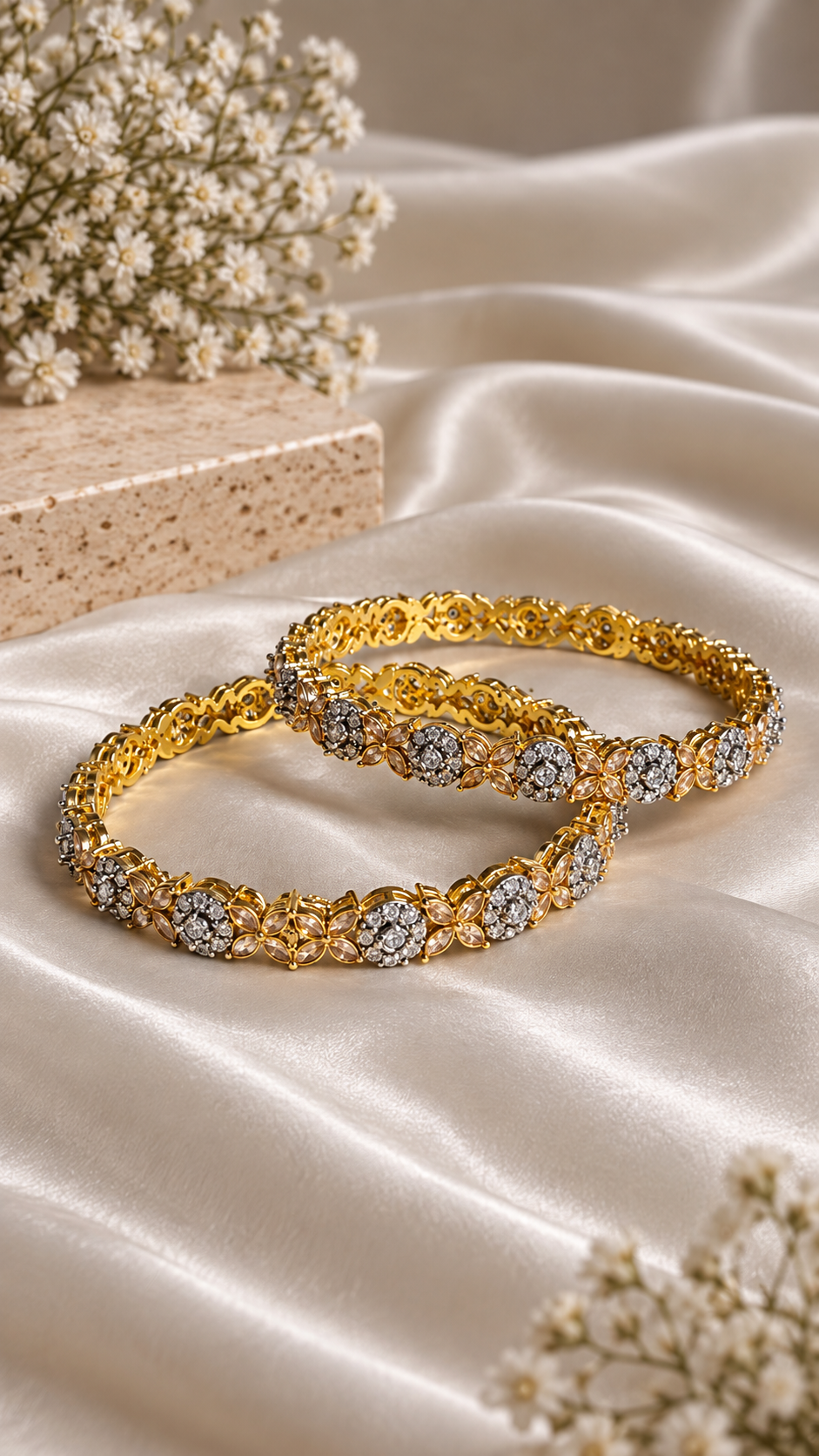 Aurora Duo Kundan Bangle Set