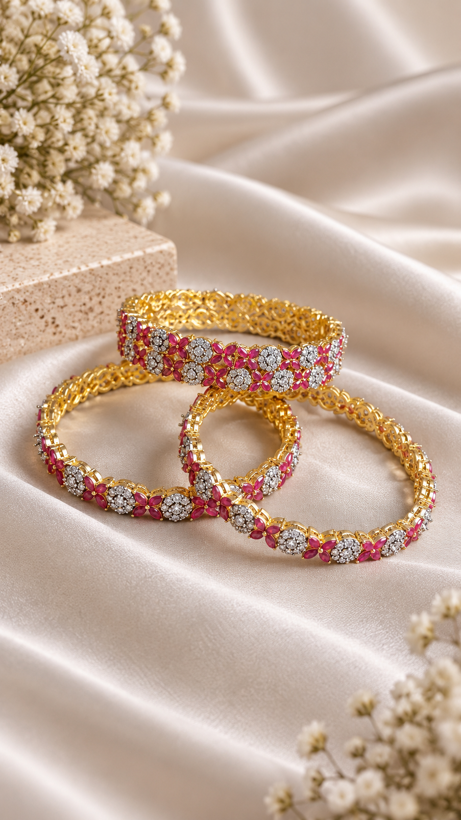 Ruby Vine Kundan Bangle Duo