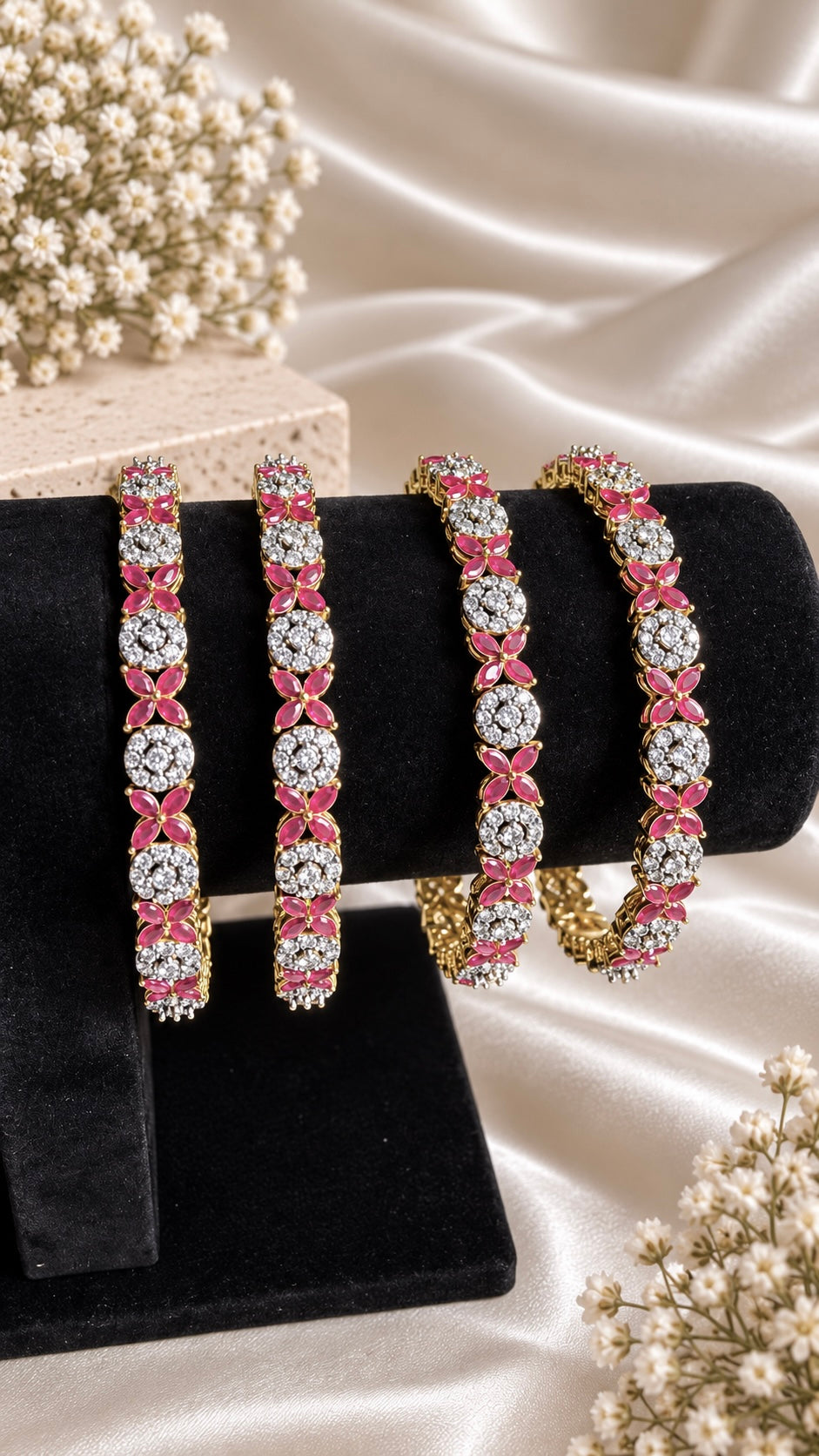 Ruby Vine Kundan Bangle Duo