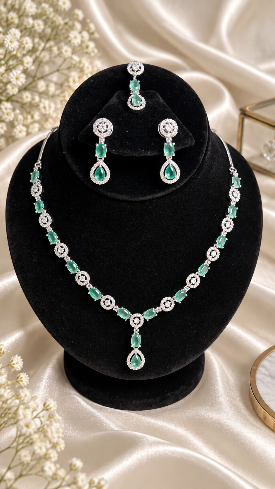 Aquamarine  Necklace Set