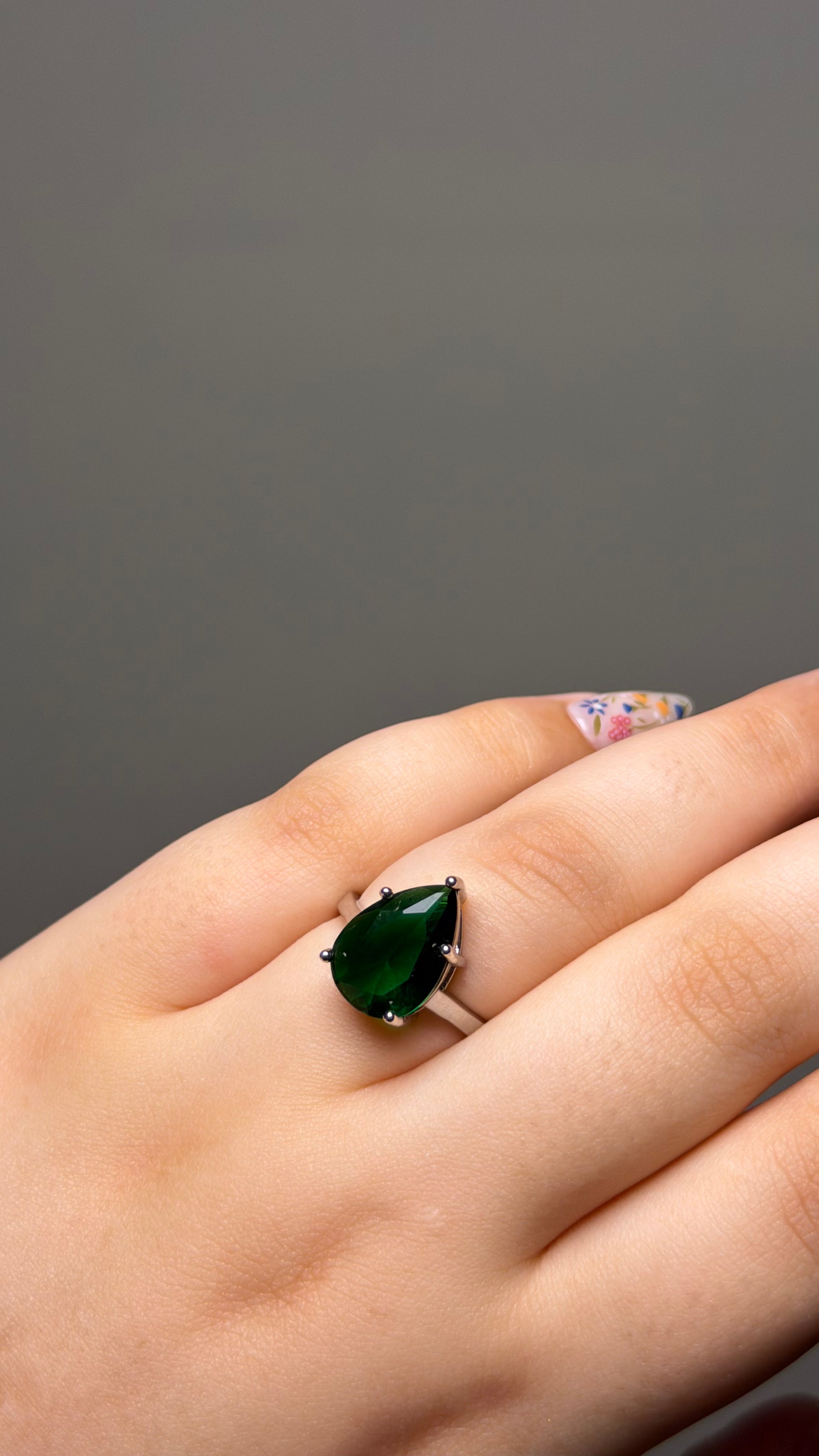The Emerald Drop Ring