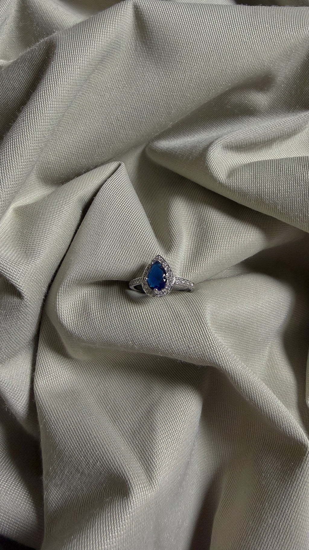 Sapphire Teardrop Ring