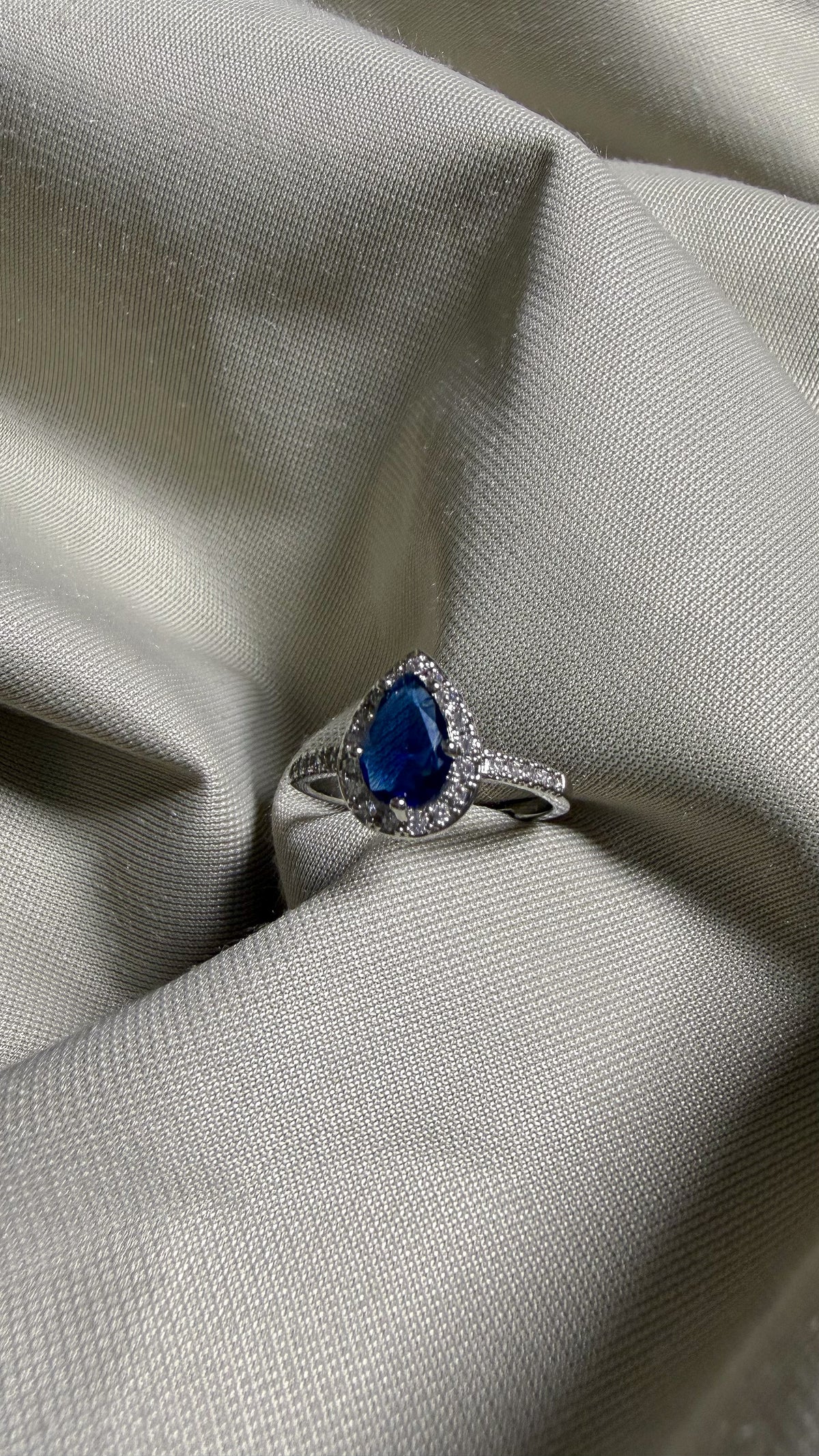 Sapphire Teardrop Ring